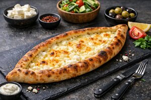 Turkish Cheese Pide Recipe - Boat-Shaped Pizza with Melted Cheese