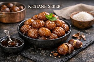 Turkish Chestnut Dessert with Whipped Cream