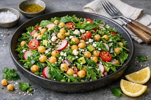 Turkish Chickpea Herb Salad with Lemon Dressing