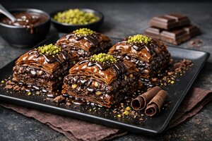 Chocolate Baklava with Dark Cocoa and Pistachios
