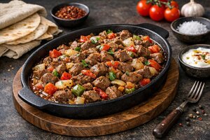 Çoban Kavurma - Türkisches Hirtenfleisch mit Paprika und Tomaten