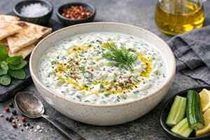 Turkish Cold Yogurt Cucumber Soup (Cacık)