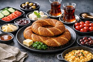 Turkish Sweet Breakfast Bread with Sesame and Nigella Seeds