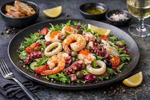 Turkish Seafood Salad with Fresh Herbs and Lemon