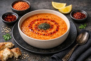 Ezo Gelin Turkish Red Lentil Soup with Rice and Bulgur