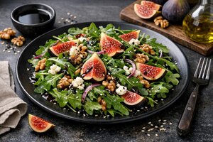 Turkish Fig and Arugula Salad with Walnuts and Pomegranate