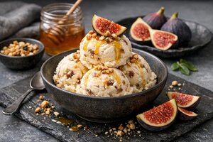 Turkish Fig Ice Cream with Honey and Pistachios