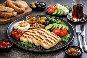 Turkish Grilled Halloumi Breakfast