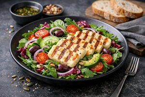 Grilled Halloumi Salad with Turkish Herbs