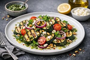 Turkish Grilled Zucchini Salad with Yogurt and Herbs