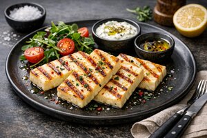 Grilled Halloumi Turkish Style