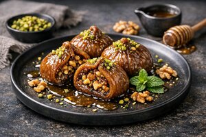 Turkish Fig Dessert with Walnuts and Cream