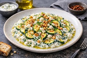 Turkish Zucchini Salad with Garlic Yogurt Dressing