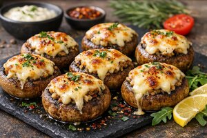 Turkish Mushroom and Kashar Cheese Bake