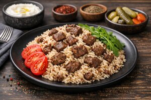 Kavurmalı Pilav - Türkischer Reis mit geröstetem Fleisch