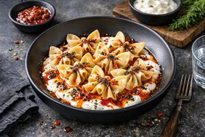 Turkish Butterfly Dumplings with Yogurt Sauce