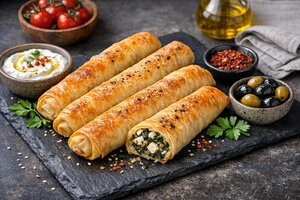 Turkish Kol Böreği - Spiral Phyllo Pastry Roll