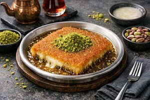 Crispy Shredded Phyllo Cheese Dessert with Sweet Syrup