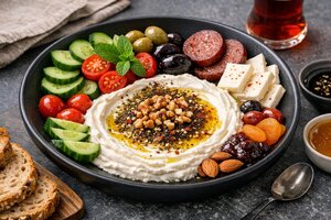 Creamy Labneh Breakfast Bowl with Turkish Toppings