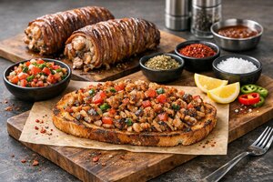 Turkish Lamb Organ Kokoretsi with Intestine Wrapping