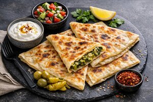 Turkish Leek Gozleme - Crispy Flatbread with Savory Filling