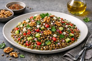 Turkish Lentil Walnut Salad with Fresh Herbs