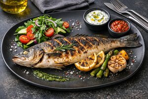 Grilled Turkish Sea Bass with Herbs and Lemon