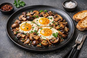 Turkish Mushroom Scrambled Eggs