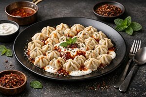 Türkische Mantı mit Joghurt - Kleine gefüllte Teigtaschen