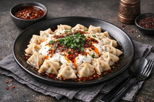 Turkish Mantı - Tiny Lamb Dumplings with Yogurt and Garlic Sauce