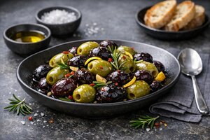 Turkish Marinated Olives with Herbs and Spices