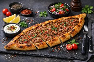 Turkish Minced Beef Pide with Crispy Edges