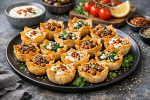 Turkish Mini Börek Cups with Cheese and Herbs