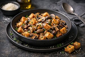 Turkish Mushroom Crostini with Herbs and Garlic