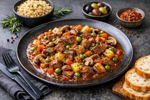 Turkish Forest Kebab with Vegetables and Tender Meat