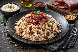 Turkish Pastirma Fried Rice with Spiced Cured Beef
