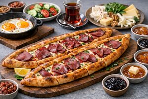 Turkish Pastrami Pide Breakfast