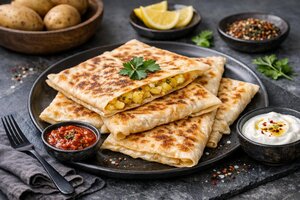 Turkish Flatbread with Potato Filling