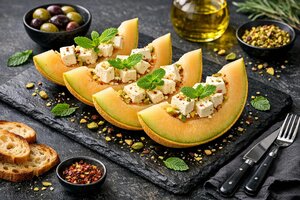 Turkish Cheese-Stuffed Melon
