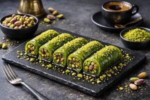 Turkish Pistachio Roll with Crispy Phyllo
