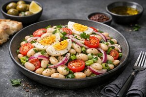 Turkish White Bean Salad with Tahini Dressing