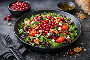 Turkish Pomegranate Walnut Salad with Fresh Herbs