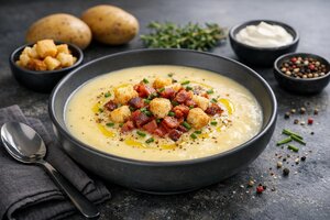 Turkish Potato Soup with Yogurt and Fresh Herbs