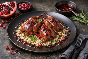 Turkish Roasted Quail with Pomegranate Glaze