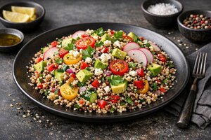 Turkish Quinoa Salad with Fresh Herbs and Pomegranate