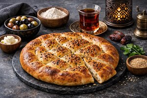 Traditional Turkish Ramadan Pide Bread