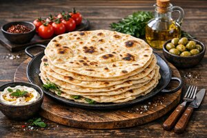 Turkish Sac Bread - Crispy Flatbread Cooked on Iron Griddle