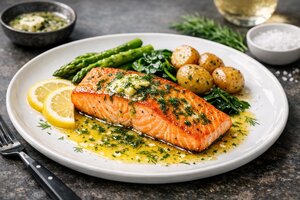 Turkish Salmon with Dill Butter