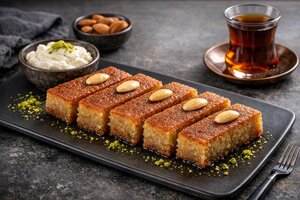 Sambali - Turkish Semolina Dessert in Syrup