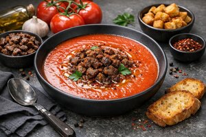 Turkish Sautéed Tomato Soup with Fresh Herbs